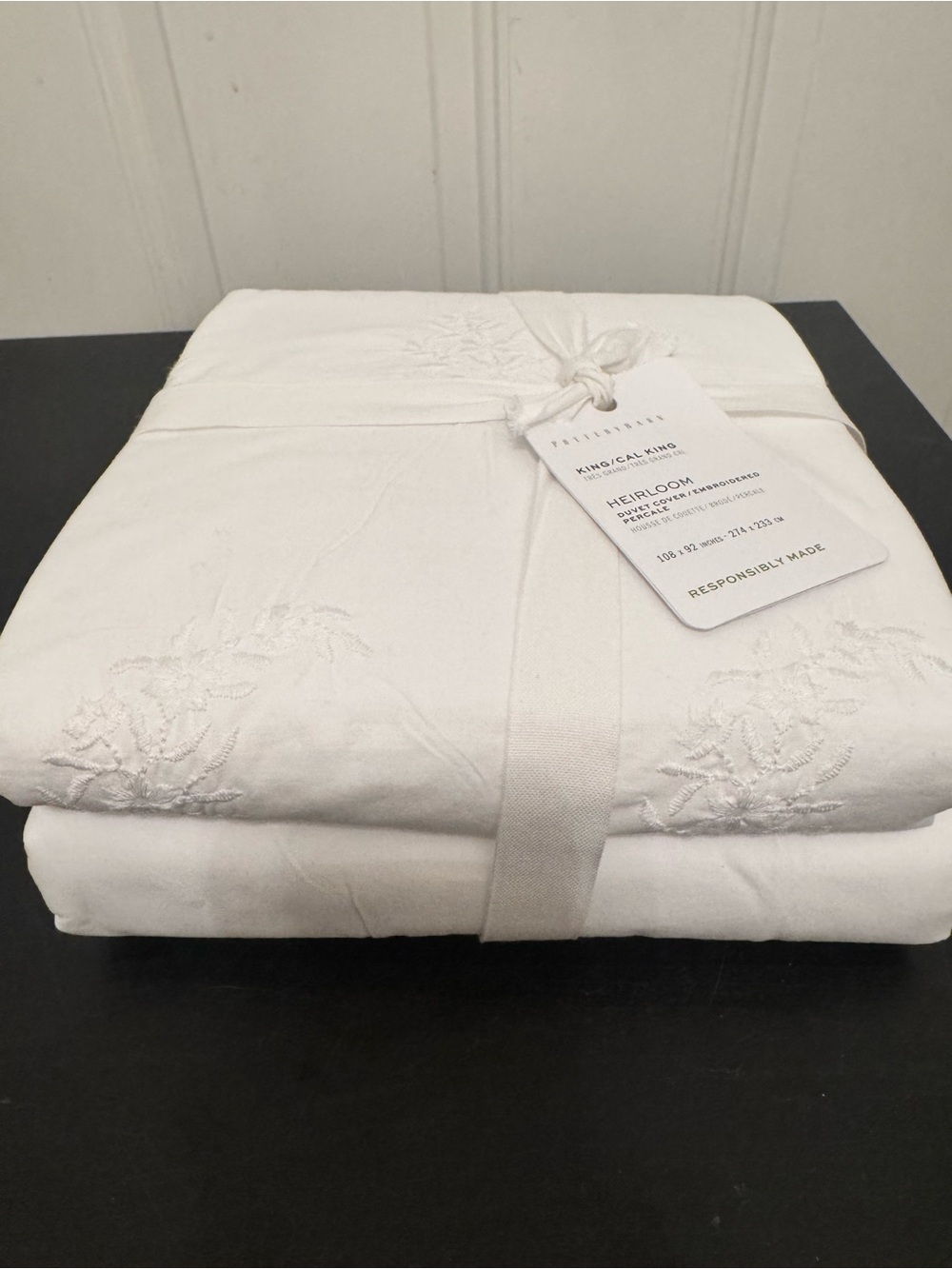Pottery Barn Heirloom Embroidered Duvet Cover King/California King 108x92”